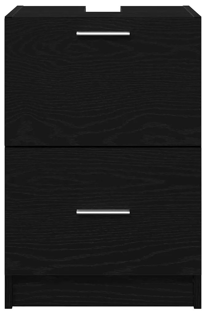 vidaXL Ντουλάπι Νεροχύτη Μαύρη Οξυά 40 x 37 x 59 cm Επεξεργασμένο ξύλο