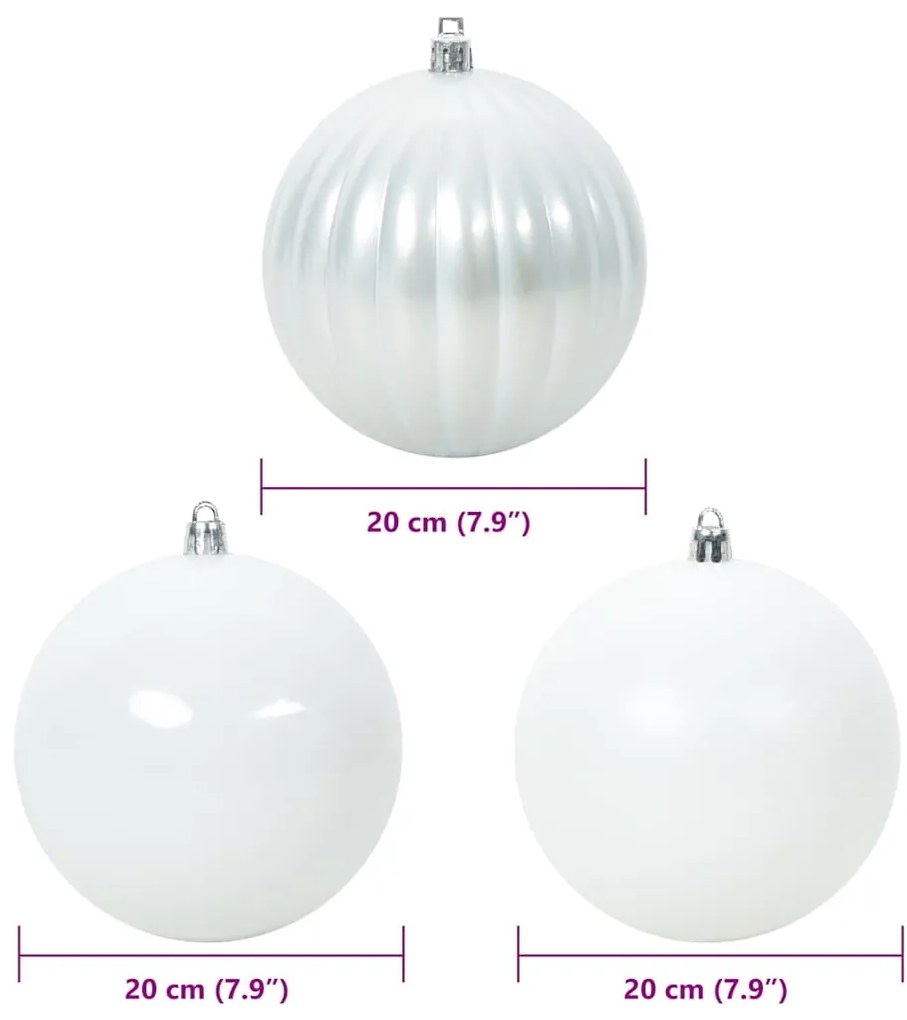 vidaXL Σέτ Χριστουγεννιάτικων Μπαλών XXL 4 pcs Λευκό Πλαστικό