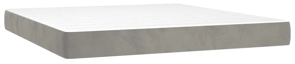 vidaXL Στρώμα με Pocket Springs Ανοιχτό Γκρι 160x210x20 εκ. Βελούδινο