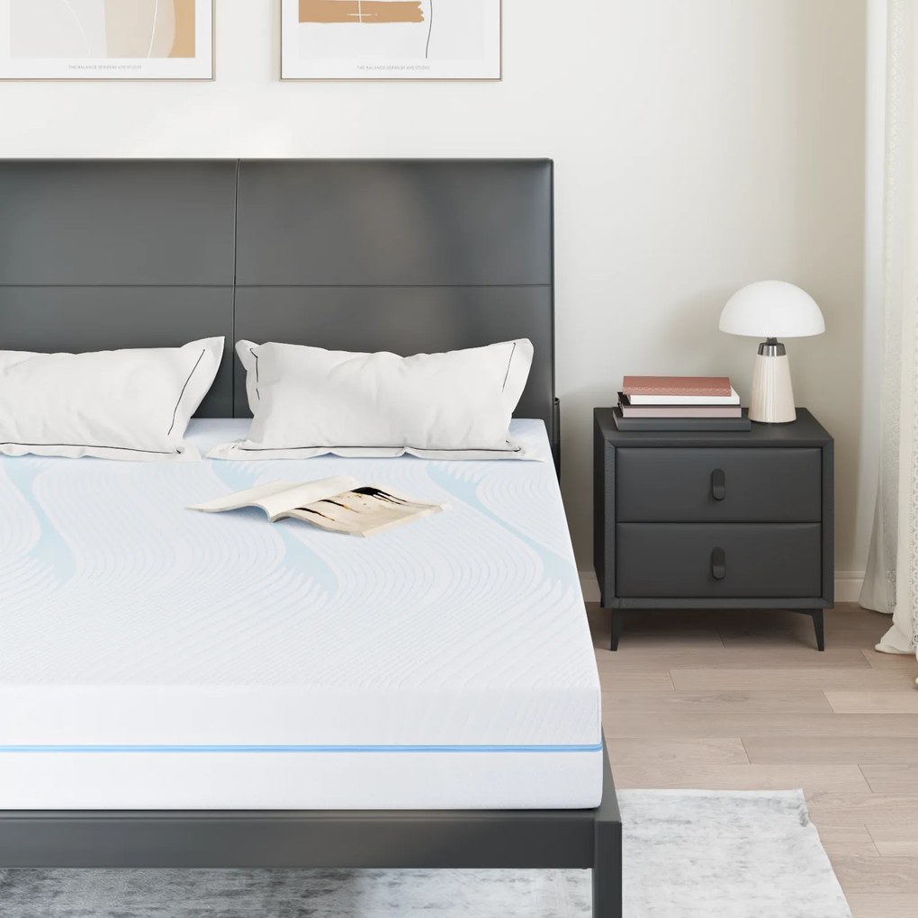 vidaXL Στρώματα Λευκό 160 x 200 cm 100% ύφασμα πολυεστέρα με τζακάρ