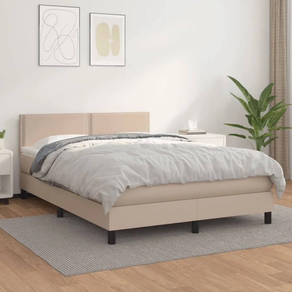 ΚΡΕΒΑΤΙ BOXSPRING ΜΕ ΣΤΡΩΜΑ ΚΑΠΟΥΤΣΙΝΟ 140X190ΕΚ.ΑΠΟ ΣΥΝΘ.ΔΕΡΜΑ 3141064