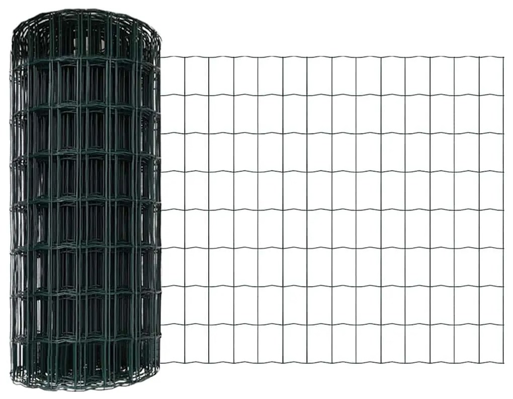 vidaXL Φράχτης με Στήλες. Πράσινο 0.8 x 10 m Ατσάλι