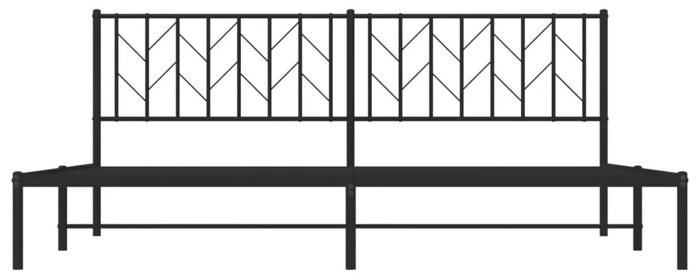 vidaXL Πλαίσιο Κρεβατιού με Κεφαλάρι Μαύρο 200 x 200 εκ. Μεταλλικό