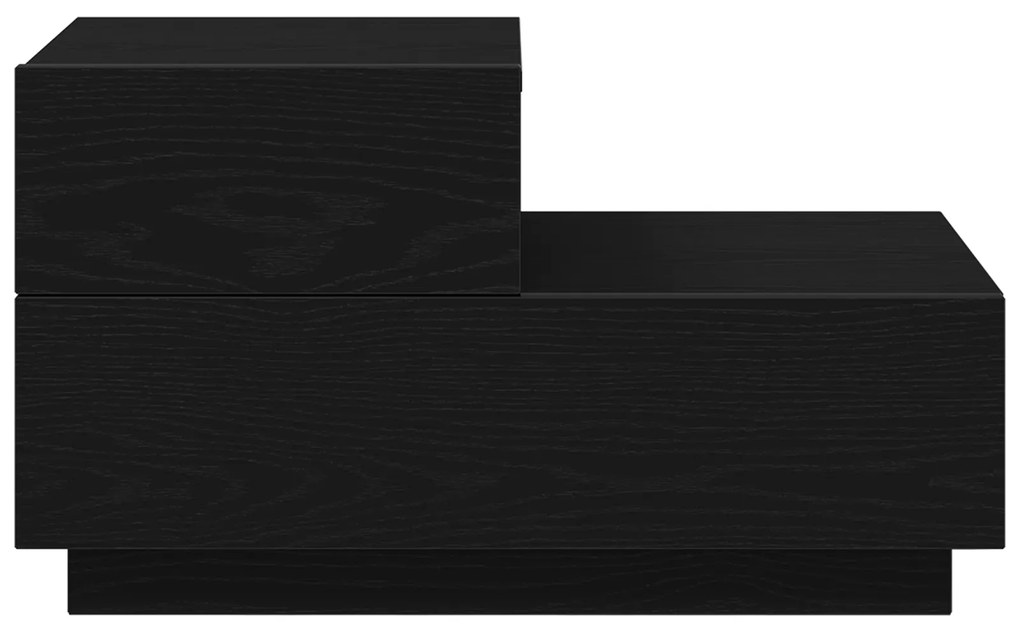 vidaXL Κομοδίνο με LED Φώτα Μαύρη Ξυλεία 70 x 36 x 40.5 εκ.