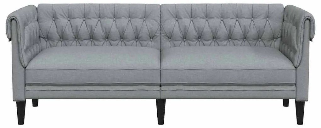 vidaXL Καναπές Chesterfield Ανοιχτό γκρι 201.5 x 74.5 x 74.5 εκατοστά