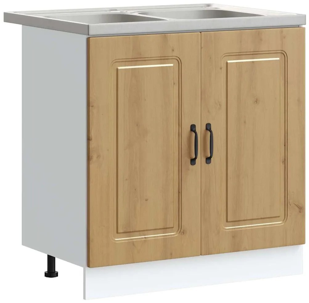 vidaXL Ντουλάπα Κουζίνας με αποθήκευση 2 pcs Καφέ 80 x 46 x 81.5 εκ