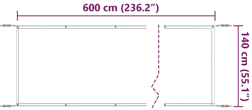 vidaXL Τέντα Κάθετη Taupe 140 x 600 εκ. από Ύφασμα Oxford