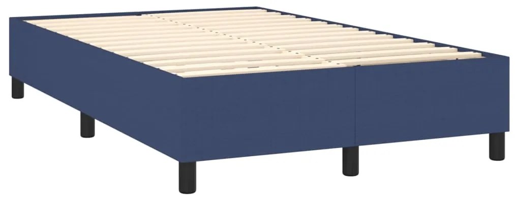 vidaXL Κρεβάτι Boxspring με Στρώμα & LED Μπλε 120x200 εκ. Υφασμάτινο