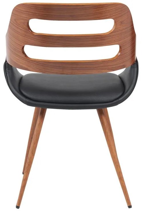 Καρέκλα - Πολυθρόνα Fern PU μαύρο-ξύλο καρυδί απόχρωση 52x59x80εκ 52x59x80 εκ.