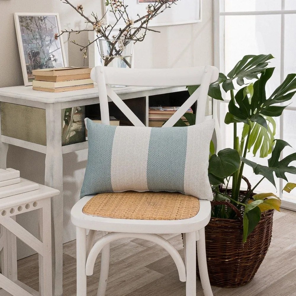 Μαξιλάρι Διακοσμητικό (Με Γέμιση) Gella 08 Light Blue Teoran 30X50 Cotton-Polyester