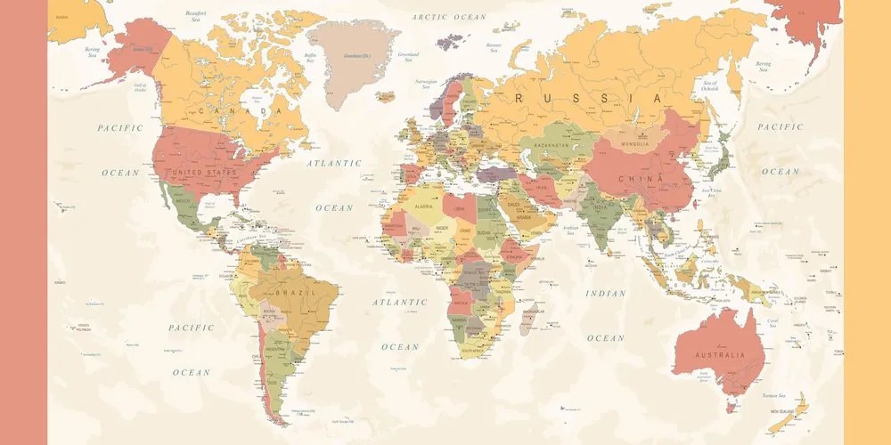 Εικόνα στον λεπτομερή παγκόσμιο χάρτη από φελλό - 100x50  peg