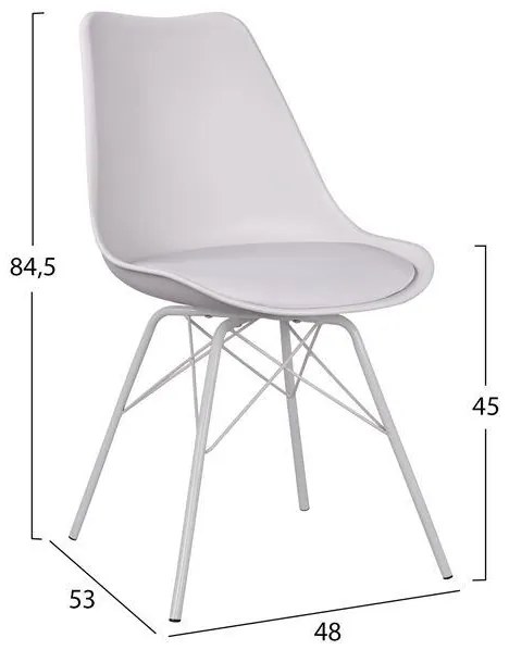 Σετ τραπεζαρίας C11013 5τμχ. με Τραπέζι Sonama 110x70x76εκ. &amp; Καρέκλες Vegas Λευκές