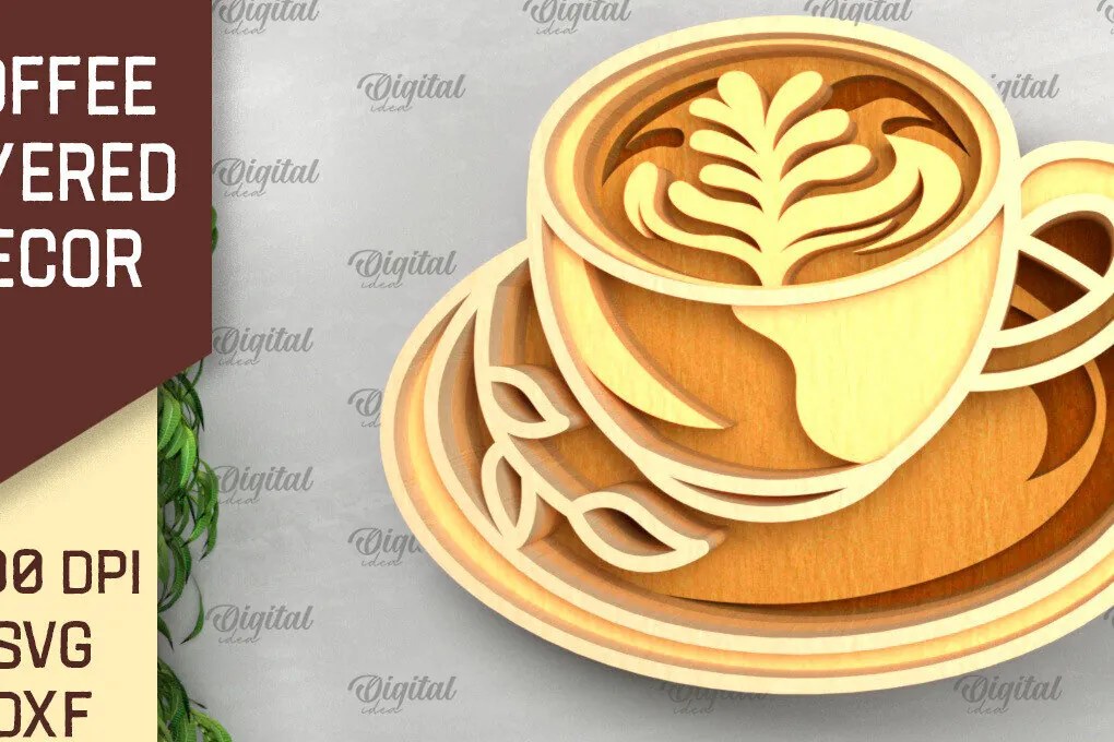 Σετ των 2 Intra απο ξύλο plywood 3mm-4mm πάχος - Διακόσμηση τοίχου με στρώσεις καφέ  Δίασταση 30x20 cm INTRAFABR-99495685