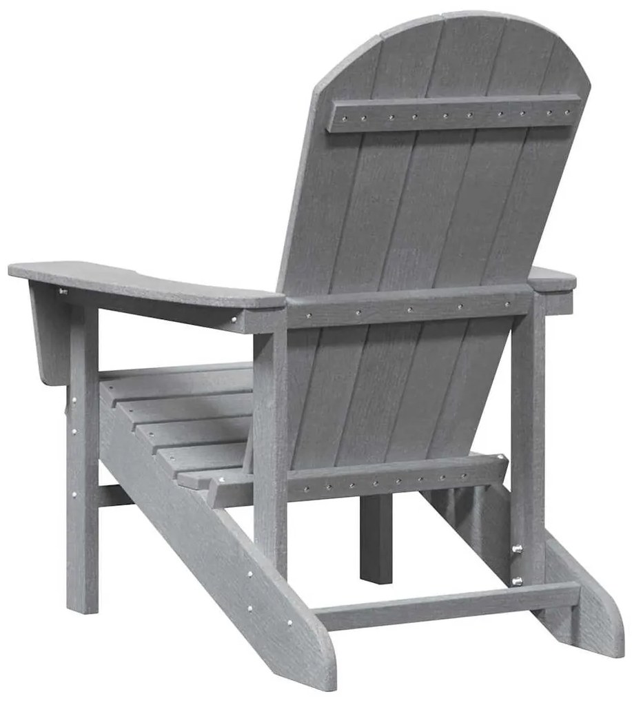 vidaXL Πολυθρόνα Adirondack ανοιχτό γκρι, 74x82x91 εκ. HDPE