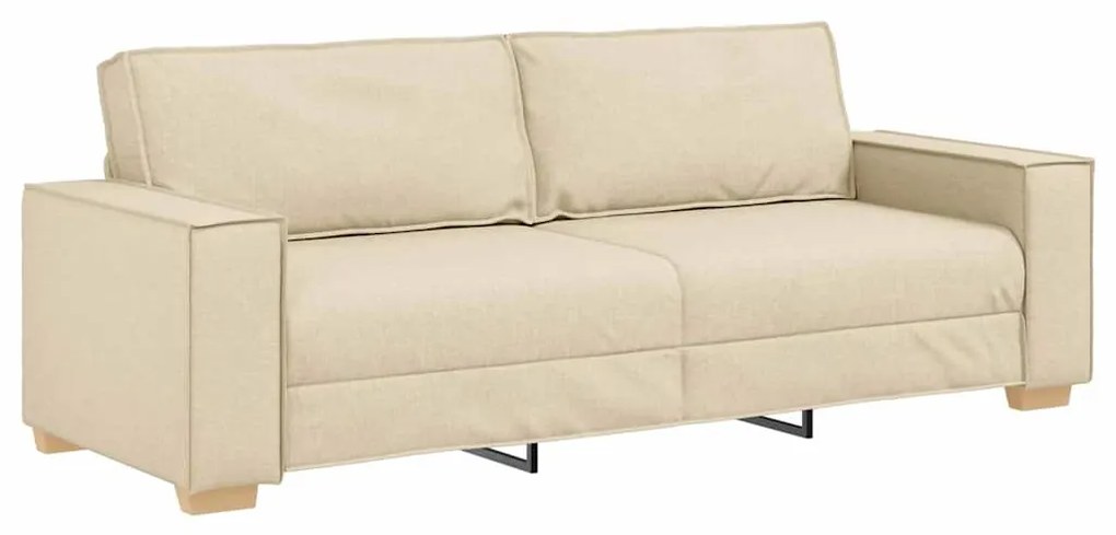 vidaXL Σετ Καναπέ με μαξιλάρι 3 pcs Κρεμ 220 x 78 x 84 εκ. ύφασμα