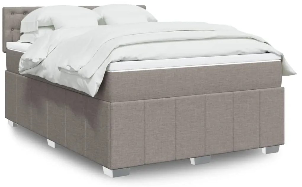 vidaXL Κρεβάτι Boxspring με Στρώμα Taupe 160x200 εκ. Υφασμάτινο