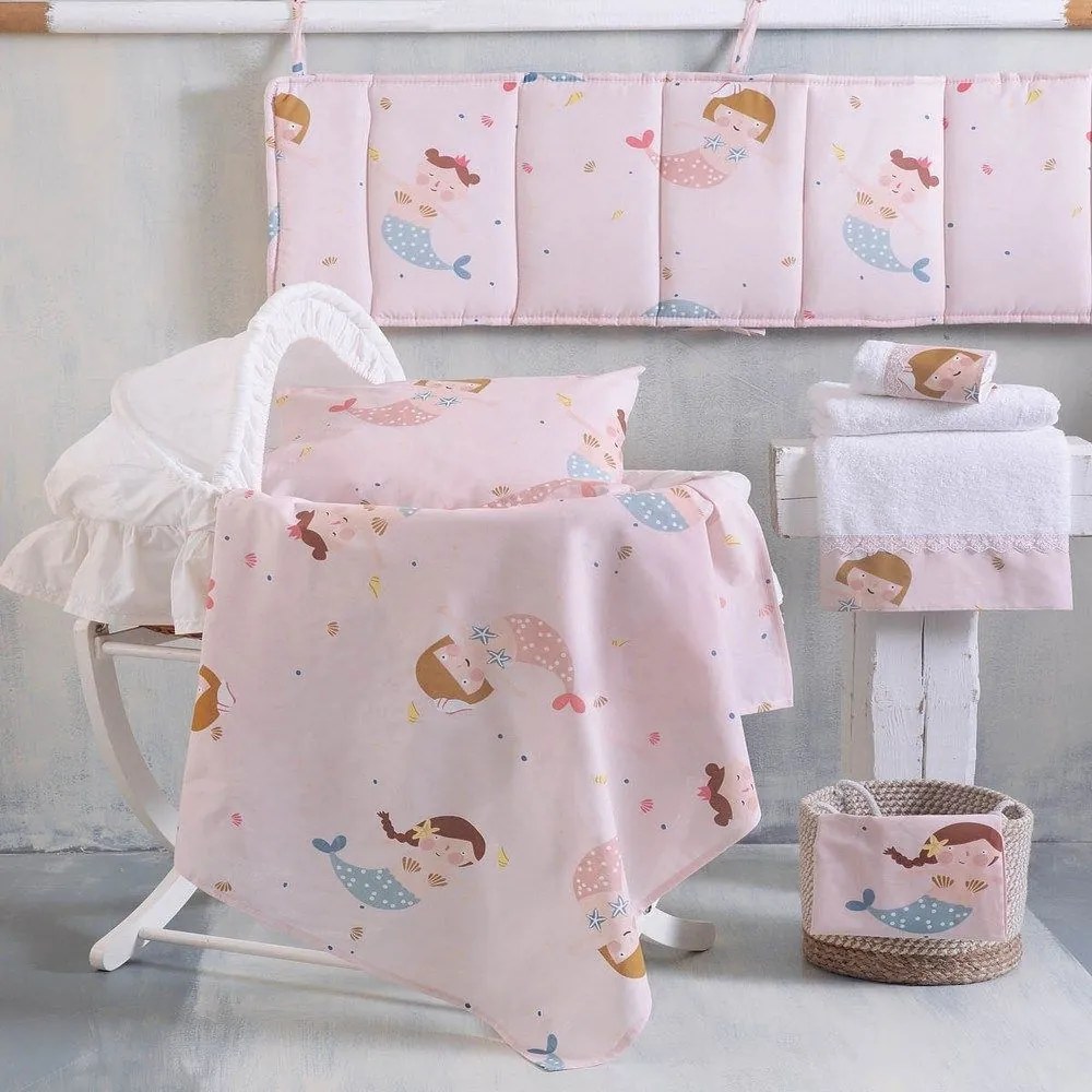 Πάντα Κούνιας Zizel Pink Ρυθμός 43x200cm 100% Cotton