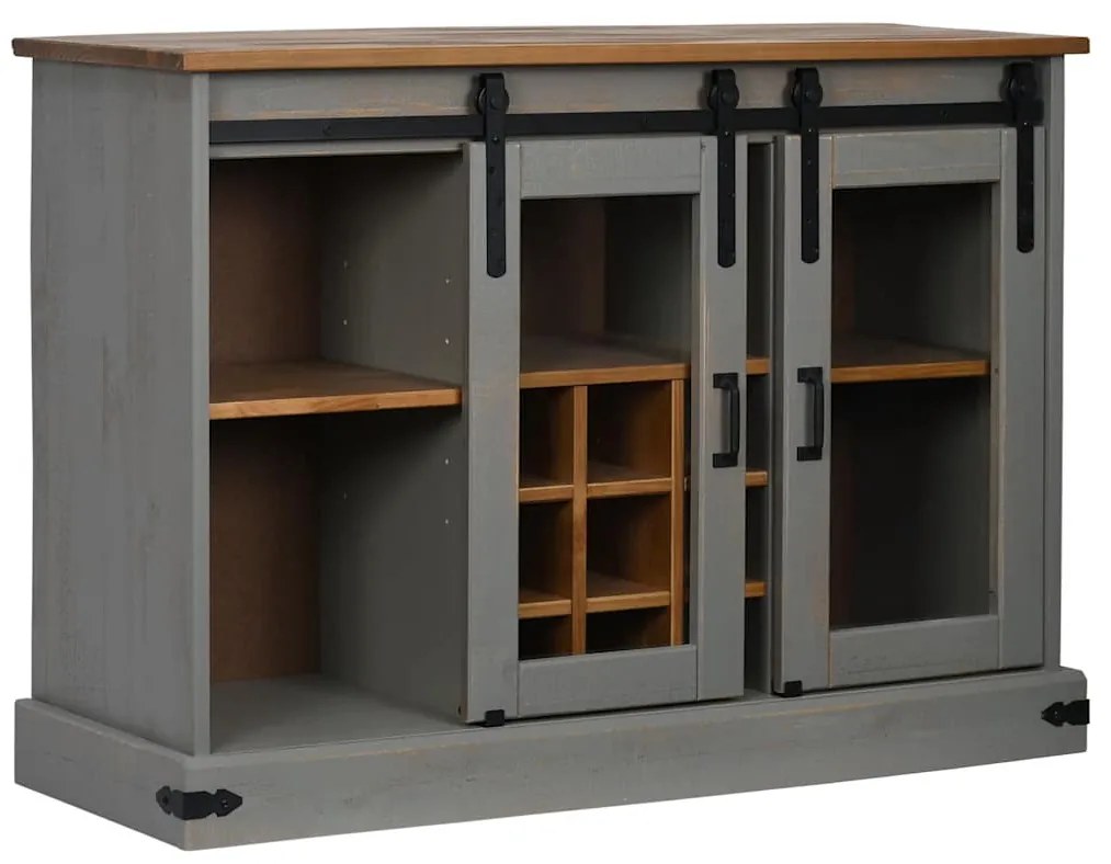 vidaXL Sideboard HALDEN 2 συρόμενες πόρτες γκρι 112x40x80 cm