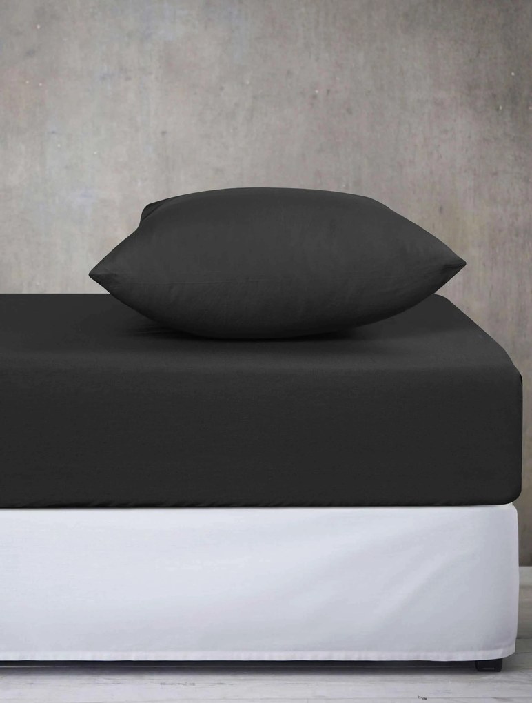 Σεντόνι ANTHRACITE MONOCHROME Σεντόνι μονό με λάστιχο: 100 x 200+30 εκ.