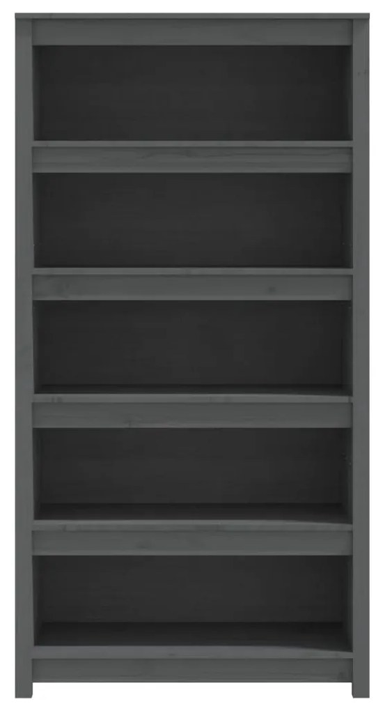 vidaXL Βιβλιοθήκη Γκρι 80 x 35 x 154 εκ. από Μασίφ Ξύλο Πεύκου