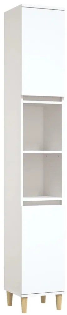 vidaXL Ντουλάπι Μπάνιου Λευκό 30 x 30 x 190 εκ. από Επεξεργασμένο Ξύλο