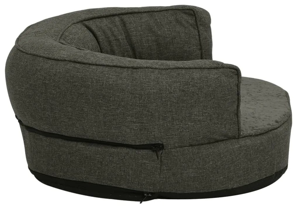 vidaXL Εργονομικό Στρώμα για Σκύλους Σκ. Γκρι 60x42 εκ. Όψη Λινού Φλις