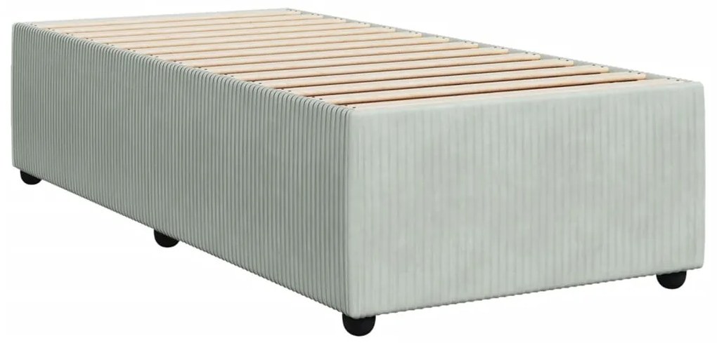 vidaXL Κρεβάτι Boxspring με Στρώμα Ανοιχτό Γκρι 100x200 εκ. Βελούδινο