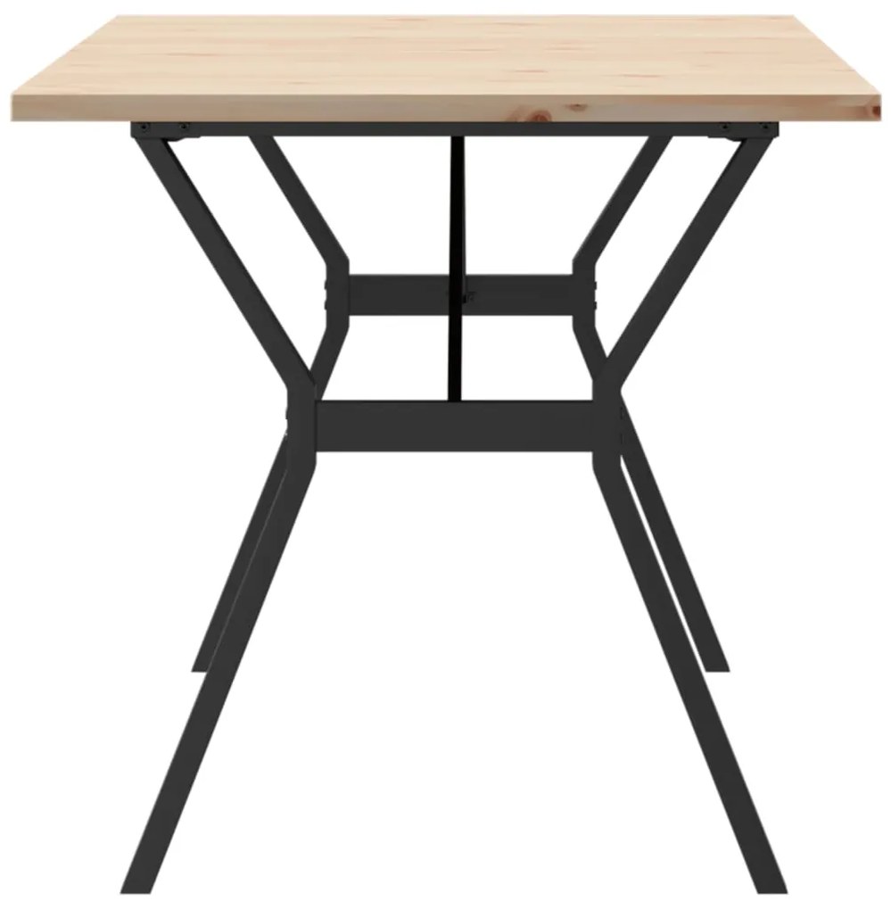 vidaXL Τραπέζι Τραπεζαρίας Πλαίσιο Y Μασίφ Πεύκο/Ατσάλι