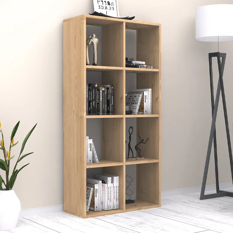 Βιβλιοθήκη Anser Megapap χρώμα φυσικό οξιάς 69,8x29x142εκ.-GP028-0102,1