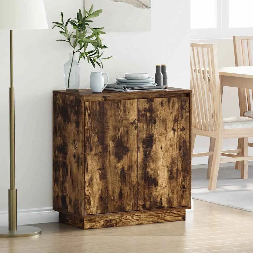 vidaXL Κομοδίνο Καπνιστό Δρύς 71 x 34.5 x 75 εκ. Επεξεργασμένο ξύλο