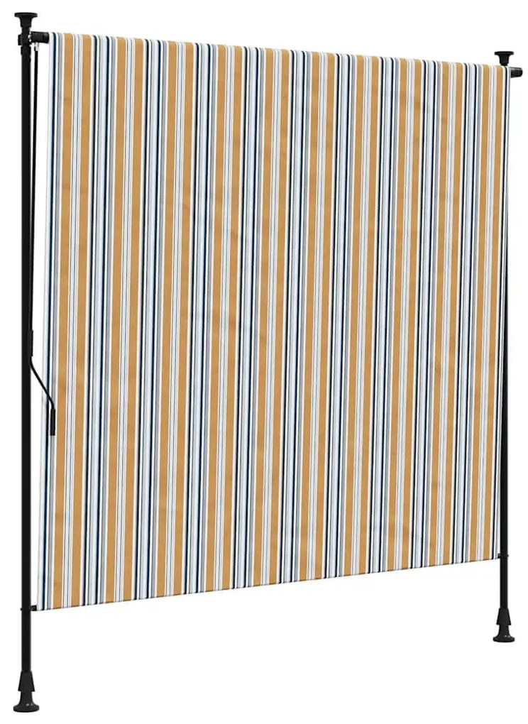 vidaXL Στόρι Ρόλερ Εξ. Χώρου Κίτρινο/Λευκό 150x270 εκ. Ύφασμα/Ατσάλι