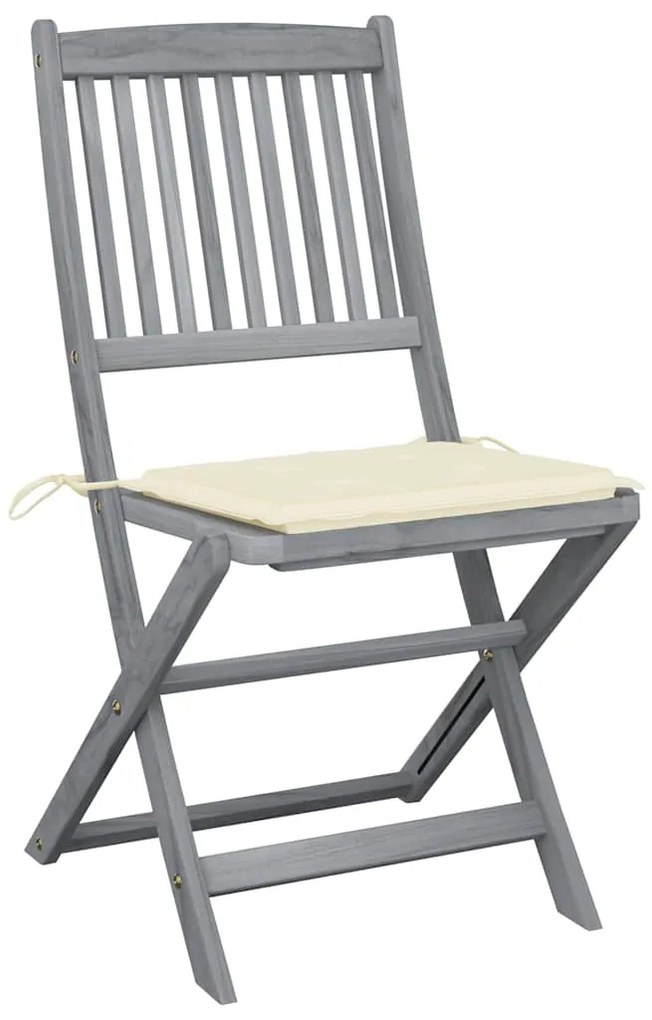 vidaXL Καρέκλες Εξ. Χώρου Πτυσσόμενες 6 τεμ. Ξύλο Ακακίας &amp; Μαξιλάρια