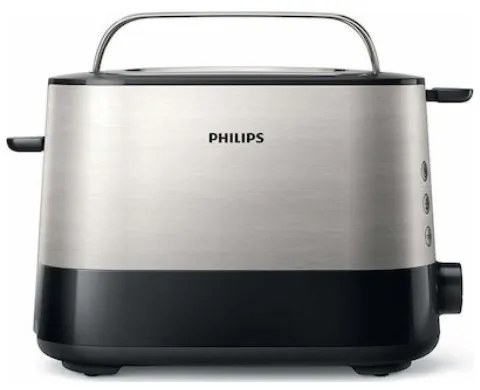 Philips Φρυγανιέρα 2 Θέσεων 1000W Μαύρη HD2637/90