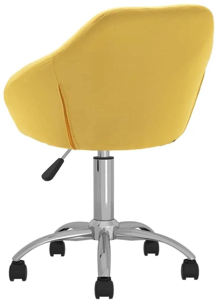 vidaXL Καρέκλες Τραπεζαρίας Περιστρεφόμενες 2 τεμ Κίτρινες Υφασμάτινες