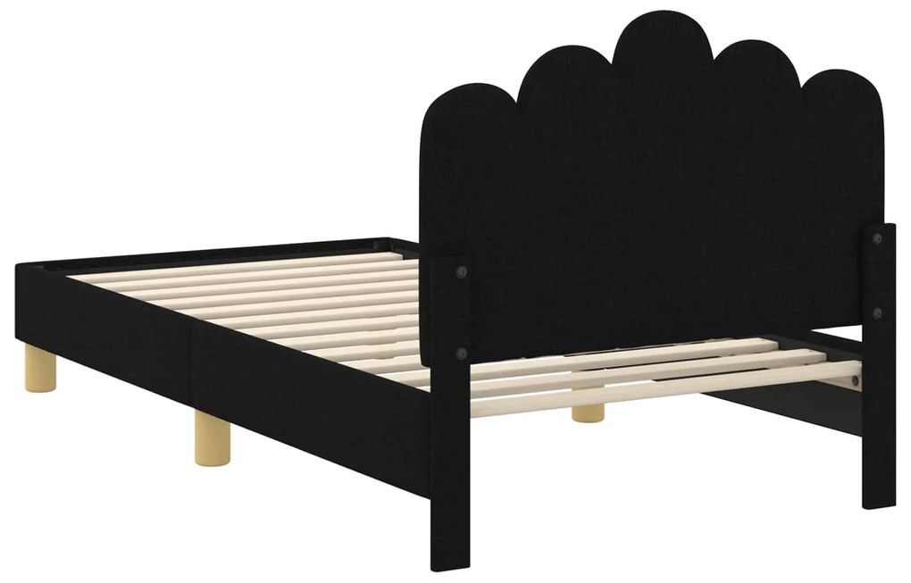 vidaXL Κρεβάτι Παιδικής Κρεβατοκάμαρας με Κεφαλάκι Μαύρο 80 x 160 cm