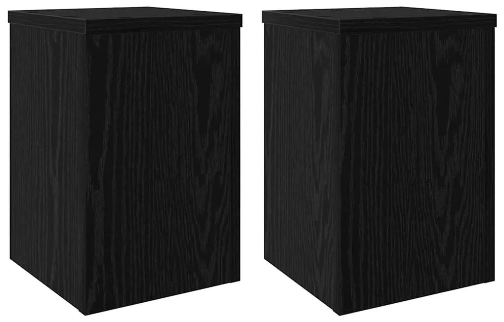 vidaXL Βάση φυτών 2 pcs Μαύρη δρυς 20 x 20 x 30 cm Επεξεργασμένο ξύλο