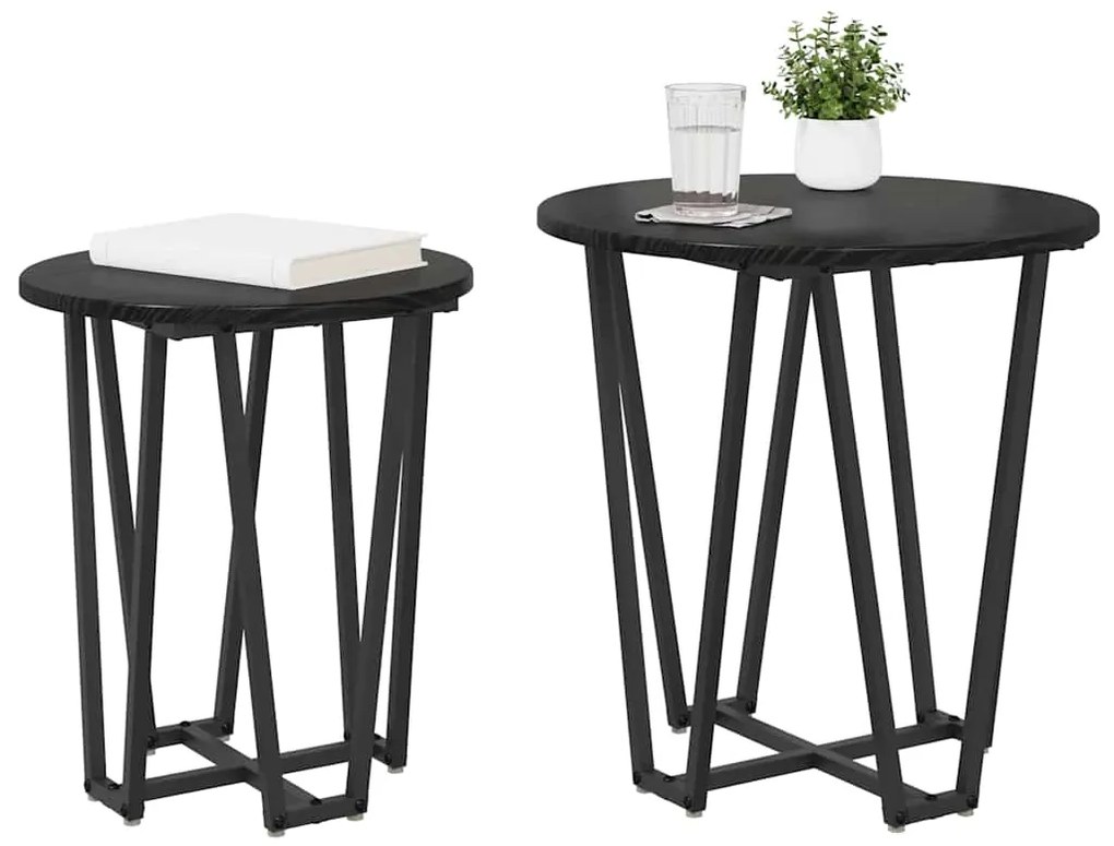 vidaXL Σετ βοηθητικά τραπεζάκια 2 pcs Μαύρη δρυς 50 x 50 x 50.5 cm