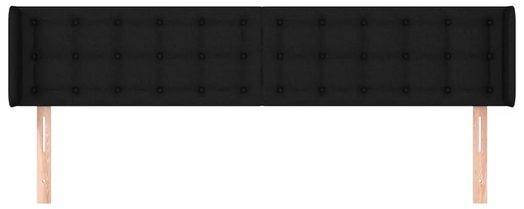 vidaXL Κεφαλάρι με Πτερύγια Μαύρο 183x16x78/88 εκ. Υφασμάτινο