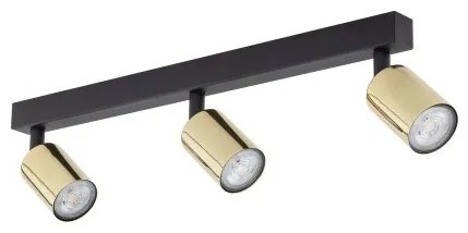 Πλαφονιέρα Φωτιστικό Οροφής 3xGU10 10W IP20 Top TK Lighting-5968-Μαύρο-Χρυσό 5968