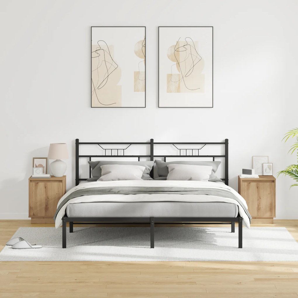 vidaXL Κομοδίνα με LED Φώτα 2 τεμ Καρυδιά 39x34,5x50 εκ