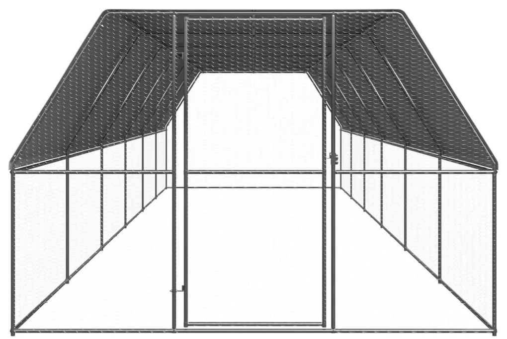 vidaXL Κοτέτσι - Κλουβί Εξωτ. Χώρου 3x12x2 μ. από Γαλβανισμένο Χάλυβα