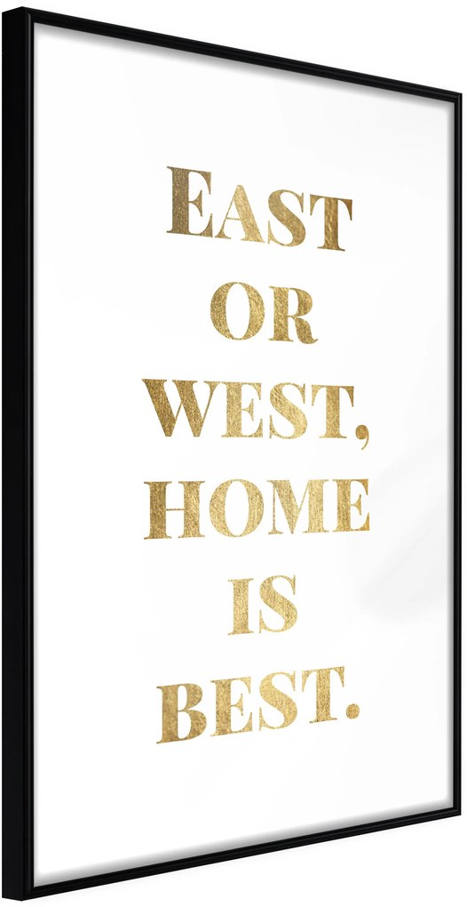 Αφίσα - Home Is Best (Gold) - 20x30 - Μαύρο - Χωρίς πασπαρτού