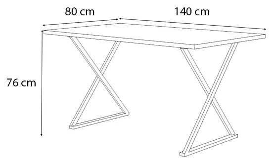 Τραπέζι κουζίνας/σαλονιού Bette Megapap μεταλλικό - μελαμίνης χρώμα μαύρο - sonoma 140x80x76εκ. - Μέταλλο - GP028-0070,1