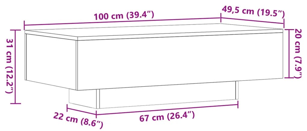 ΤΡΑΠΕΖΑΚΙ ΣΑΛΟΝΙΟΥ SONOMA ΔΡΥΣ 100X49,5X31 ΕΚ. ΕΠΕΞΕΡΓ. ΞΥΛΟ 834894