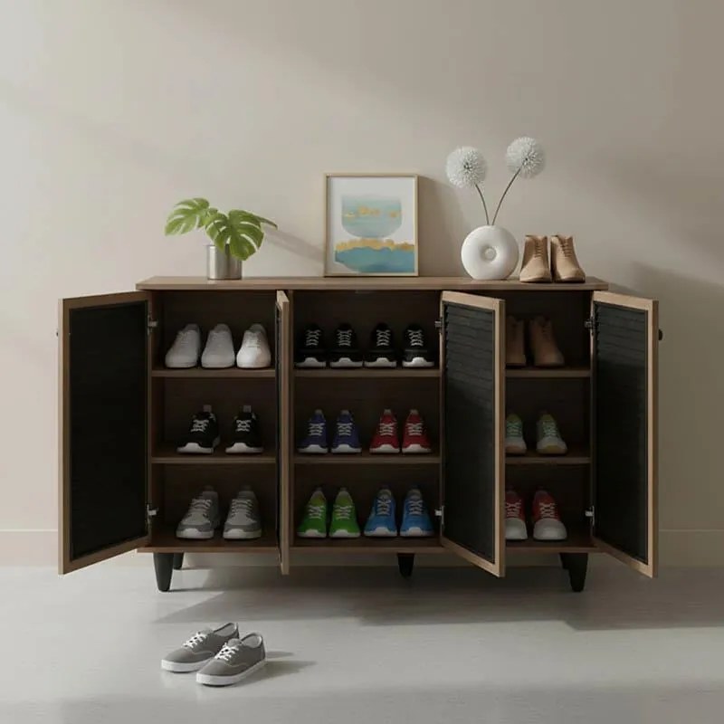 Παπουτσοθήκη-ντουλάπι Ronan χρώμα καρυδί 105x35x66εκ 105x35x66 εκ.