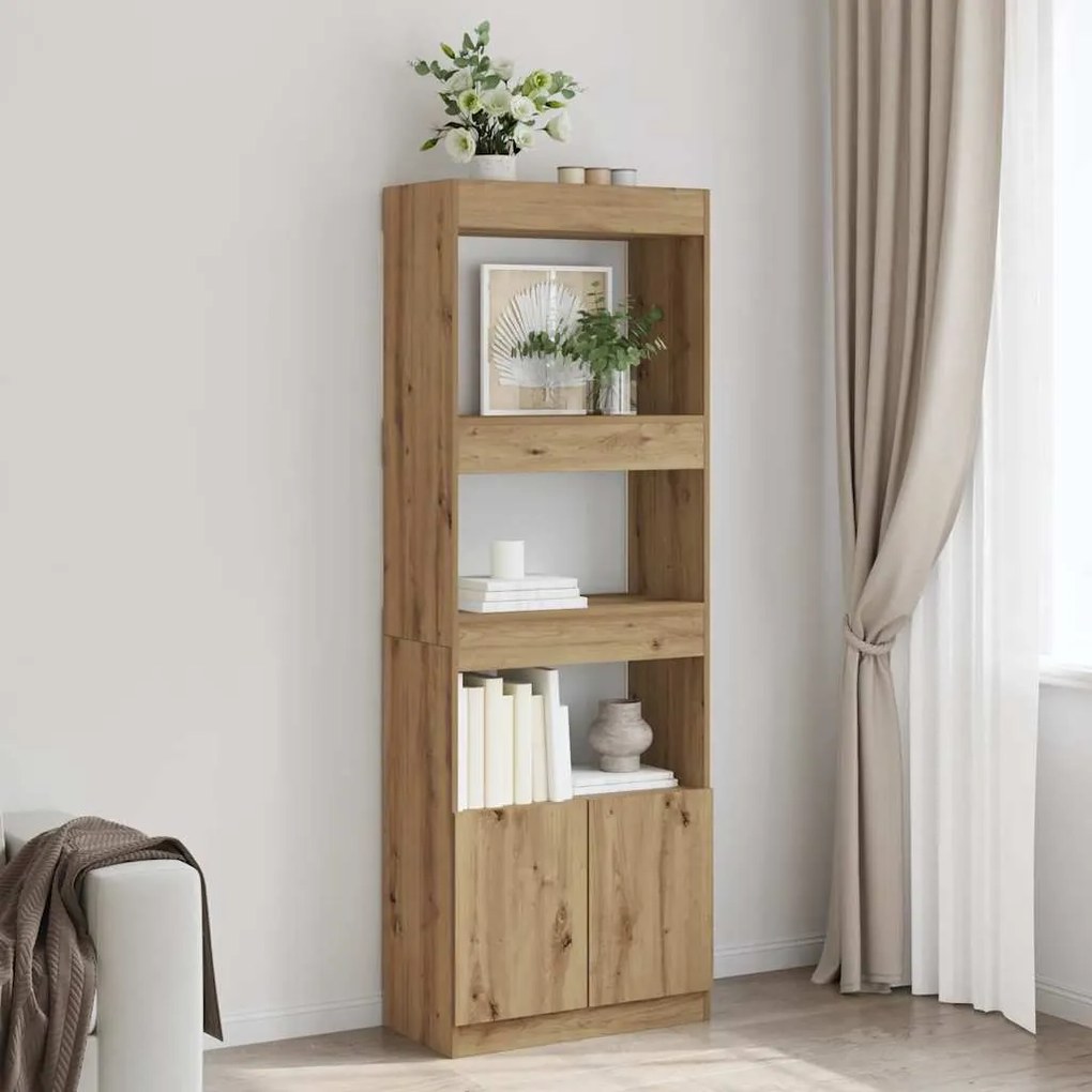 vidaXL Ντουλάπι Αρτισιανή Δρυς 63x33x180 εκ. από Επεξεργασμένο Ξύλο