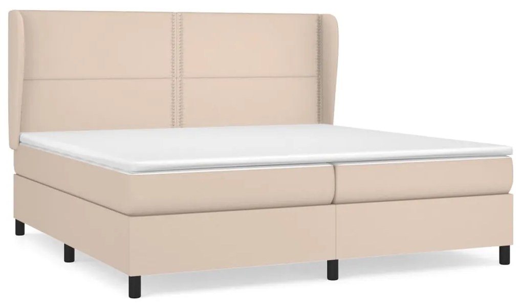 vidaXL Κρεβάτι Boxspring με Στρώμα Καπουτσίνο 200x200εκ.από Συνθ.Δέρμα