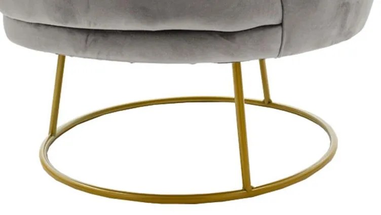 Πολυθρόνα Rony βελούδο γκρι-χρυσό 78x75x82εκ 78x75x82 εκ.