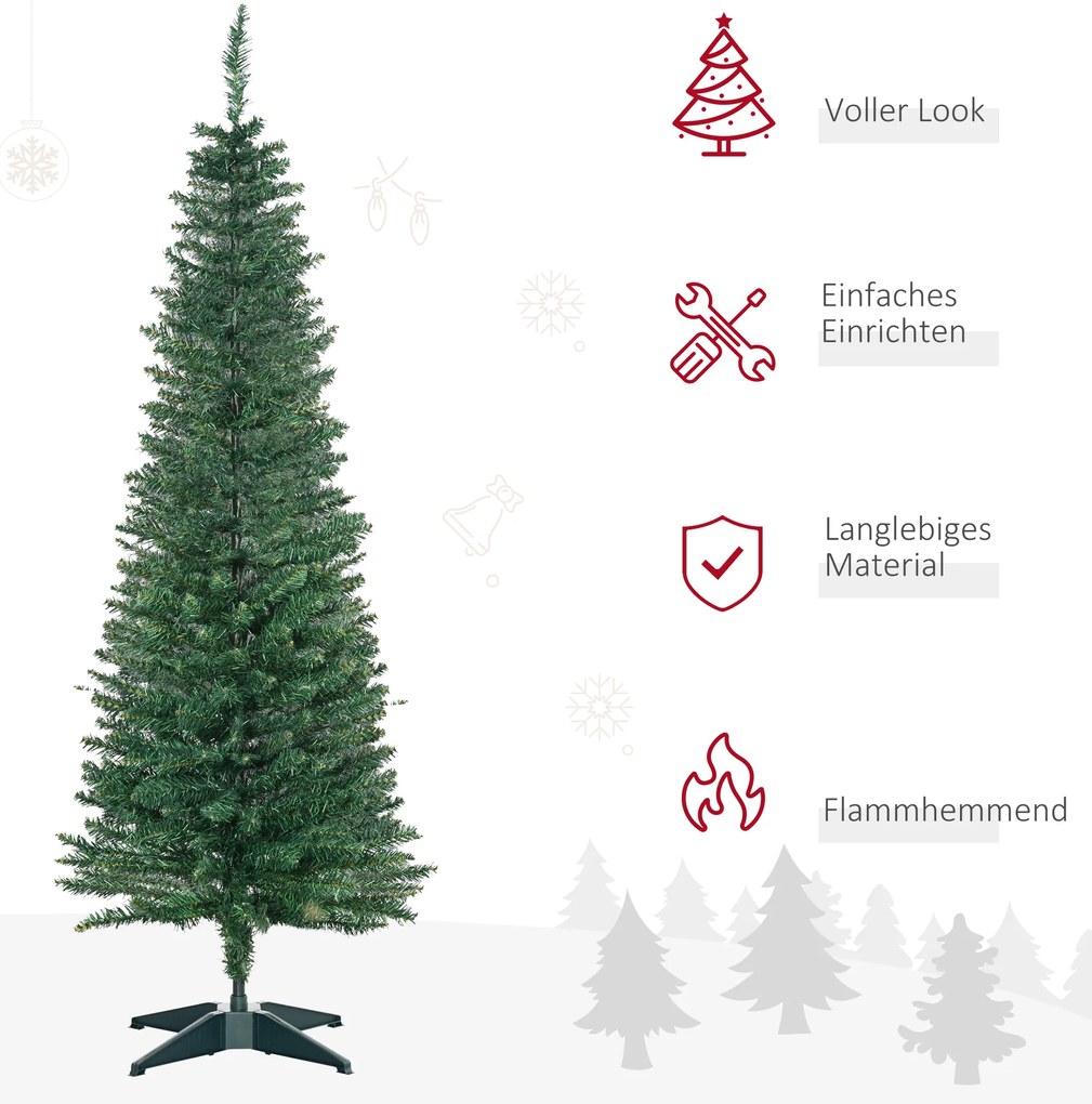 HOMCOM Χριστουγεννιάτικο δέντρο, τεχνητό πεύκο, χριστουγεννιάτικο δέντρο, με βάση, αστέρι, 1,5 m, πράσινο