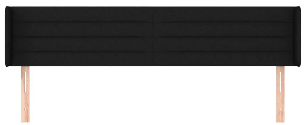 vidaXL Κεφαλάρι με Πτερύγια Μαύρο 203x16x78/88 εκ. Υφασμάτινο